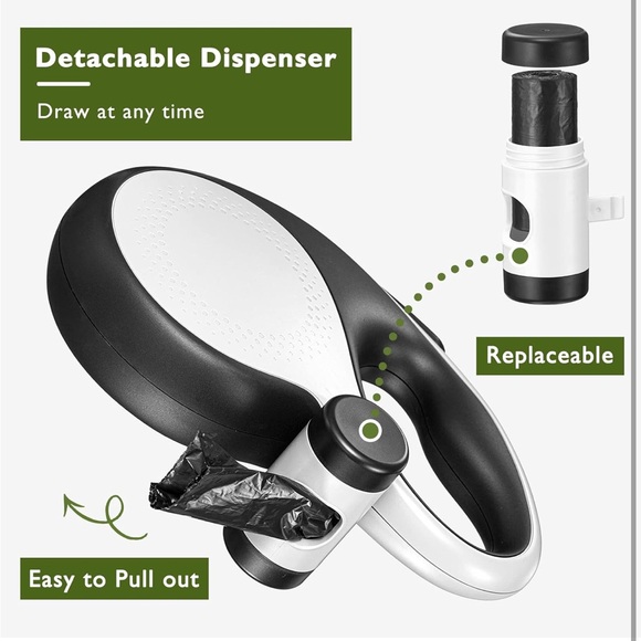 Premium Black and White Retractable Dog Leash - Picture 2 of 7